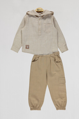 Toptan Erkek Çocuk 2'li Gömlek ve Pantolon Takım 2-5Y Kumru Bebe 1075-4102 - Kumru Bebe (1)