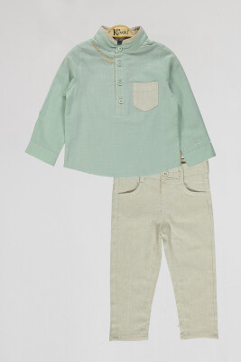 Toptan Erkek Çocuk 2'li Gömlek ve Pantolon Takım 2-5Y Kumru Bebe 1075-4107 - Kumru Bebe
