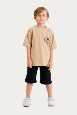 Toptan Erkek Çocuk 2'li Tişört ve Şort Takımı 10-13Y Gold Class 1010-4604 - 2