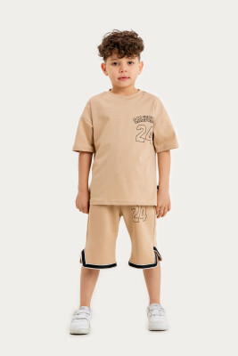 Toptan Erkek Çocuk 2'li Tişört ve Şort Takımı 10-13Y Gold Class 1010-4606 - Gold Class (1)