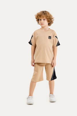 Toptan Erkek Çocuk 2'li Tişört ve Şort Takımı 2-5Y Gold Class 1010-2608 - 2