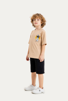 Toptan Erkek Çocuk 2'li Tişört ve Şort Takımı 6-9Y Gold Class 1010-3609 - Gold Class (1)