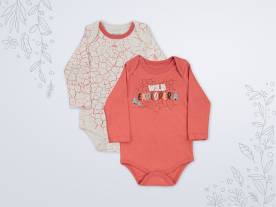 Toptan Erkek Çocuk 2'li Zıbın Takım 3-18M Miniworld 1003-18518 Coral Dark