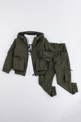 Toptan Erkek Çocuk 3'lü Body, Ceket ve Pantolon Takımı 6-9Y Gold Class 1010-3567 - 2