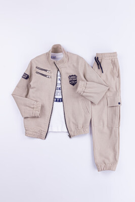 Toptan Erkek Çocuk 3'lü Ceket, Body ve Pantolon Takımı 2-5Y 1010-2530 - 2