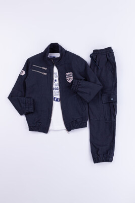 Toptan Erkek Çocuk 3'lü Ceket, Body ve Pantolon Takımı 2-5Y 1010-2530 - Gold Class