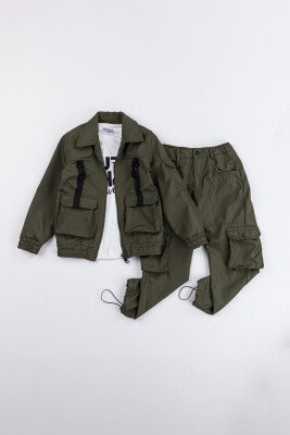 Toptan Erkek Çocuk 3'lü Ceket, Body ve Pantolon Takımı 2-5Y Gold Class 1010-2574 - 2