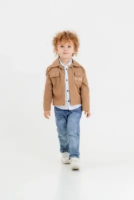 Toptan Erkek Çocuk 3'lü Ceket, Gömlek ve Pantolon Takım 1-4Y Cool Exclusive 2036-28076 - Cool Exclusive (1)