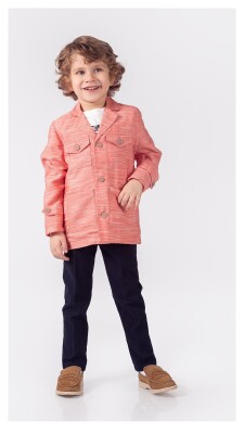 Toptan Erkek Çocuk 3'lü Ceket Tişört ve Pantalon Takım 5-8Y Lemon 1015-9887 - 1