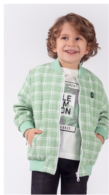 Toptan Erkek Çocuk 3'lü Ceket Tişört ve Pantolon Takım 1-4Y Lemon 1015-9902 Yeşil