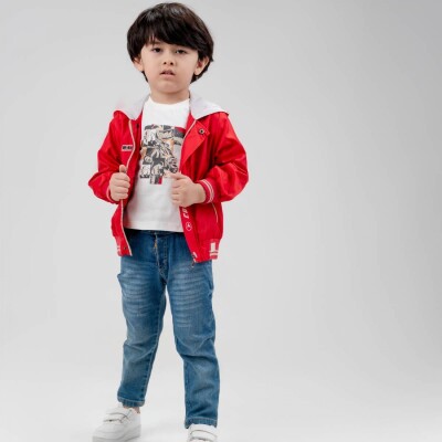 Toptan Erkek Çocuk 3'lü Yağmurluk Pantolon Takım 1-4Y Cool Exclusive 2036-25101 - Cool Exclusive (1)