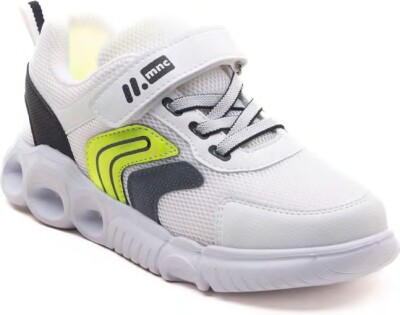 Toptan Erkek Çocuk Bantlı Spor Ayakkabı 26-30EU Minican 1060-PMX-P-1836 Beyaz