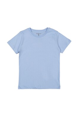Toptan Erkek Çocuk Basic Tişört 9-12Y Divonette 1023-7651-4 Mavi