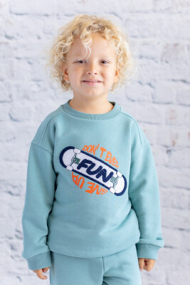 Toptan Erkek Çocuk Baskı Nakış Detaylı Sweatshirt 1-12Y Zeyland 1070-252Z3EZC64 - Zeyland