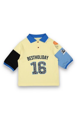 Toptan Erkek Çocuk Baskılı Polo Yaka Tişört 6-9Y Tuffy 1099-8101 Açık Sarı