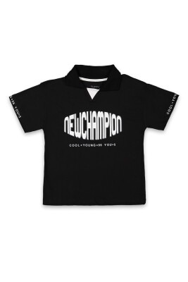 Toptan Erkek Çocuk Baskılı T-shirt 6-9Y Tuffy 1099-8120 Siyah