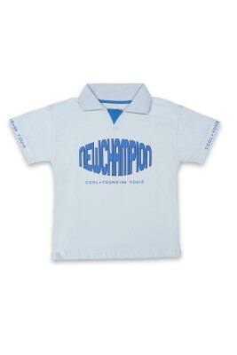 Toptan Erkek Çocuk Baskılı T-shirt 6-9Y Tuffy 1099-8120 Buz Mavisi