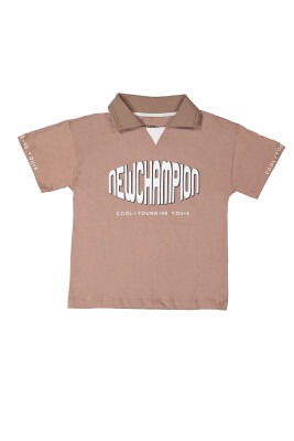Toptan Erkek Çocuk Baskılı T-shirt 6-9Y Tuffy 1099-8120 Kahverengi