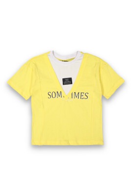 Toptan Erkek Çocuk Baskılı Tişört 10-13Y Tuffy 1099-8150 Sarı