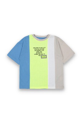 Toptan Erkek Çocuk Baskılı Tişört 6-9Y Tuffy 1099-8109 Sax Mavisi
