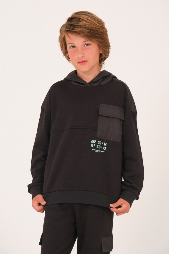 Toptan Erkek Çocuk Kapüşonlu Sweatshirt 8-15Y Jazziee 2051-252J4MTD61 - 1