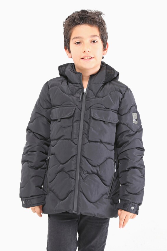 Toptan Erkek Çocuk Mont 6-14Y Benitto Kids 2007-51230 - 1