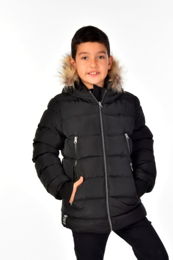 Toptan Erkek Çocuk Mont 6-14Y Benitto Kids 2007-51248 - 1