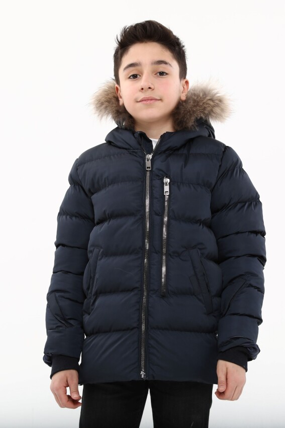 Toptan Erkek Çocuk Mont 6-14Y Benitto Kids 2007-51271 - 3