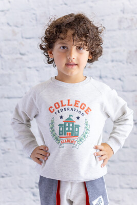 Toptan Erkek Çocuk Reglan Baskılı Sweatshirt 5-8Y Zeyland 1070-252M3KJL61 - Zeyland