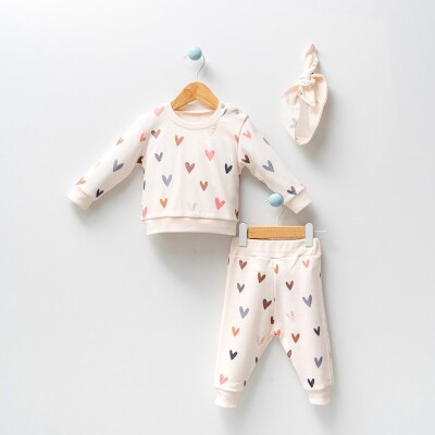 Toptan Kız Bebek 2'li Badi ve Pantolon Takımı 3-18M Bubbles 2040-7001 - Bubbles