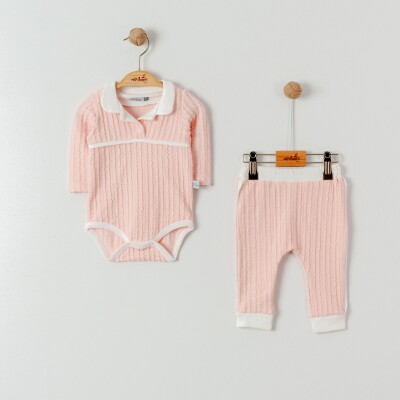 Toptan Kız Bebek 2'li Badi ve Pantolon Takımı 3-18M Miniborn 2019-9079 - Miniborn