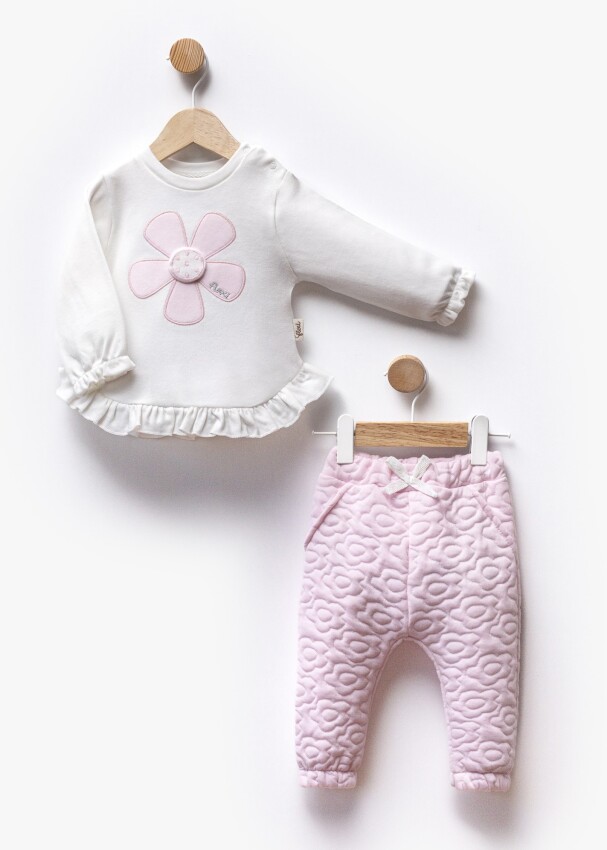 Toptan Kız Bebek 2'li Body ve Pantolon Takım 6-18M Flexi Baby 2063-217577 - 1