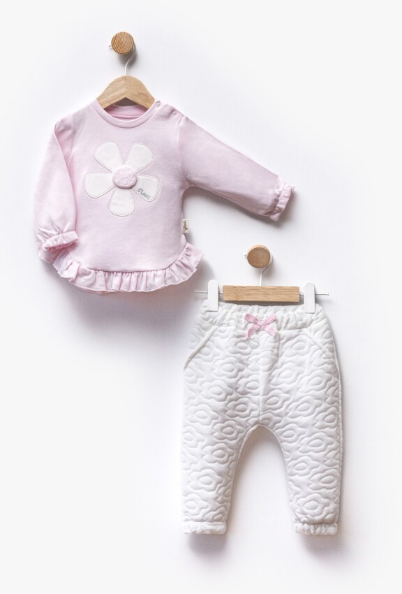 Toptan Kız Bebek 2'li Body ve Pantolon Takım 6-18M Flexi Baby 2063-217577 - 4