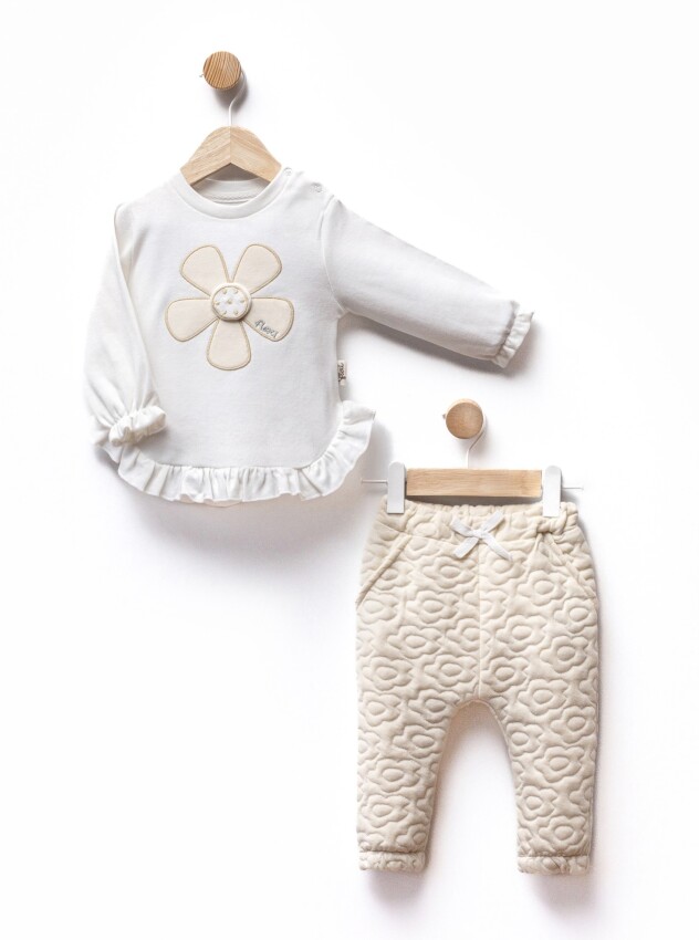 Toptan Kız Bebek 2'li Body ve Pantolon Takım 6-18M Flexi Baby 2063-217577 - 7