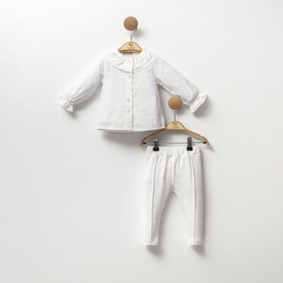 Toptan Kız Bebek 2'li Gömlek ve Pantolon Takım 6-18M Cassiope 2061-474776 - 2