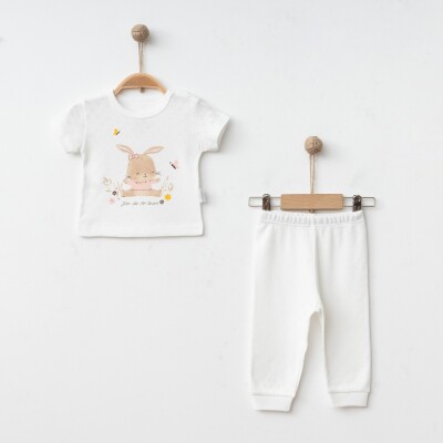 Toptan Kız Bebek 2'li Pijama Takımı 6-18M Gümüş Baby 2043-002085 - Gümüş Baby (1)