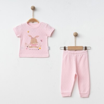 Toptan Kız Bebek 2'li Pijama Takımı 6-18M Gümüş Baby 2043-002085 - Gümüş Baby
