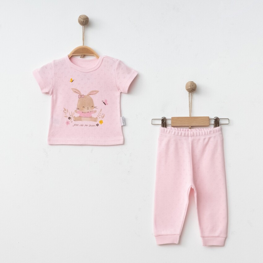 Toptan Kız Bebek 2'li Pijama Takımı 6-18M Gümüş Baby 2043-002085 - 3