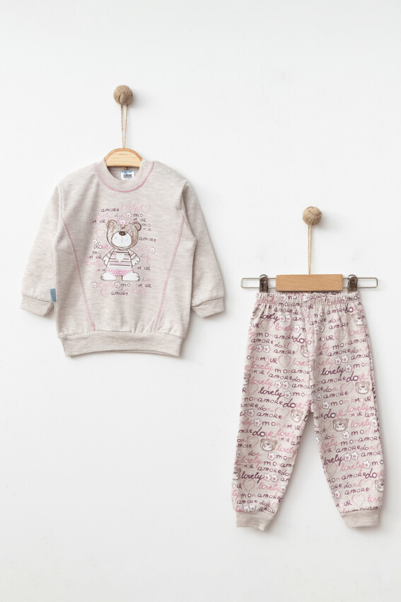 Toptan Kız Bebek 2'li Pijama Takımı 9-18M Hoppidik 2017-1829 - 3