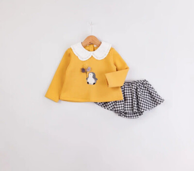 Toptan Kız Bebek 2'li Sweat ve Etek Takım 9-24M BabyRose 1002-4642 - 2