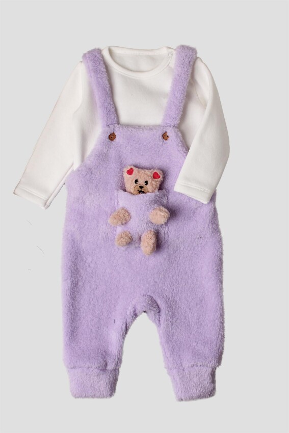 Toptan Kız Bebek 2'li Tulum ve Body Takım 6-24M Kidexs 1026-50004 - 1