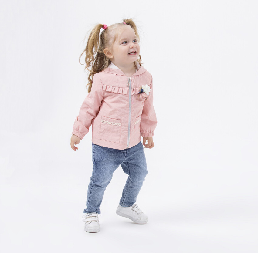 Toptan Kız Bebek 3'lü Ceket, Badi ve Kot Pantolon Takımı 9-24M Miss Lore 1055-5505 - 2