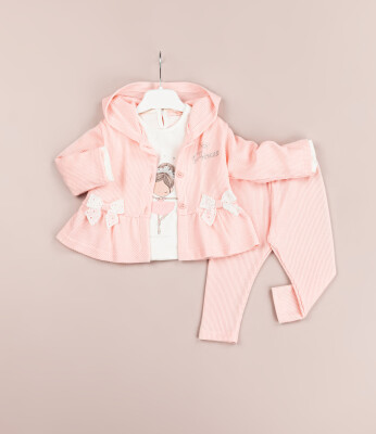 Toptan Kız Bebek 3'lü Ceket, Bluz ve Pantolon Takım 6-18M BabyRose 1002-7746 - BabyRose (1)