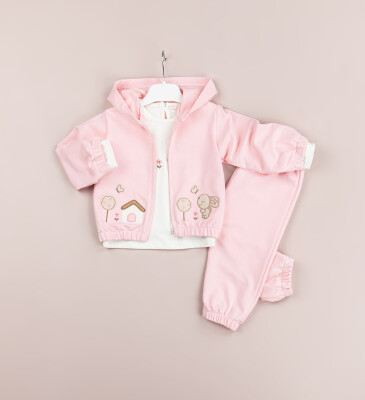 Toptan Kız Bebek 3'lü Ceket, Bluz ve Pantolon Takım 6-18M BabyRose 1002-7754 - 1