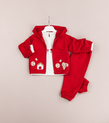 Toptan Kız Bebek 3'lü Ceket, Bluz ve Pantolon Takım 6-18M BabyRose 1002-7754 - 2