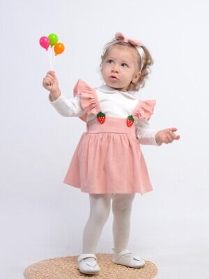 Toptan Kız Bebek 3'Lü Elibiseli Takım 6-18M Serkon Baby&Kids 1084-M0364 - Serkon Baby&Kids