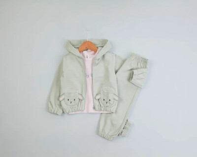 Toptan Kız Bebek 3'lü Eşofman Takımı 9-24M BabyRose 1002-7786 - BabyRose