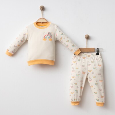 Toptan Kız Bebek Badi ve Pantolon Takımı 6-18M Gümüş Baby 2043-00206 - 3