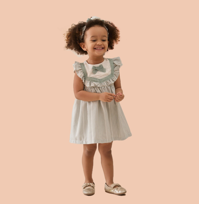 Toptan Kız Bebek Bandalı Elbise 9-24M Lilax 1049-6441-1 - 2