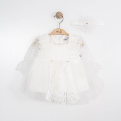 Toptan Kız Bebek Bandanalı Elbise 0-12M Miniborn 2019-3209 - Miniborn (1)